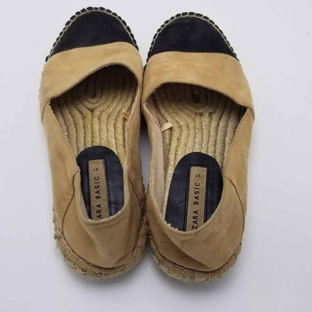 ZARA Woman Beige Black ESPARTO ESPADRILLES